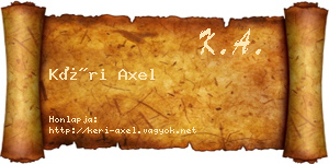 Kéri Axel névjegykártya